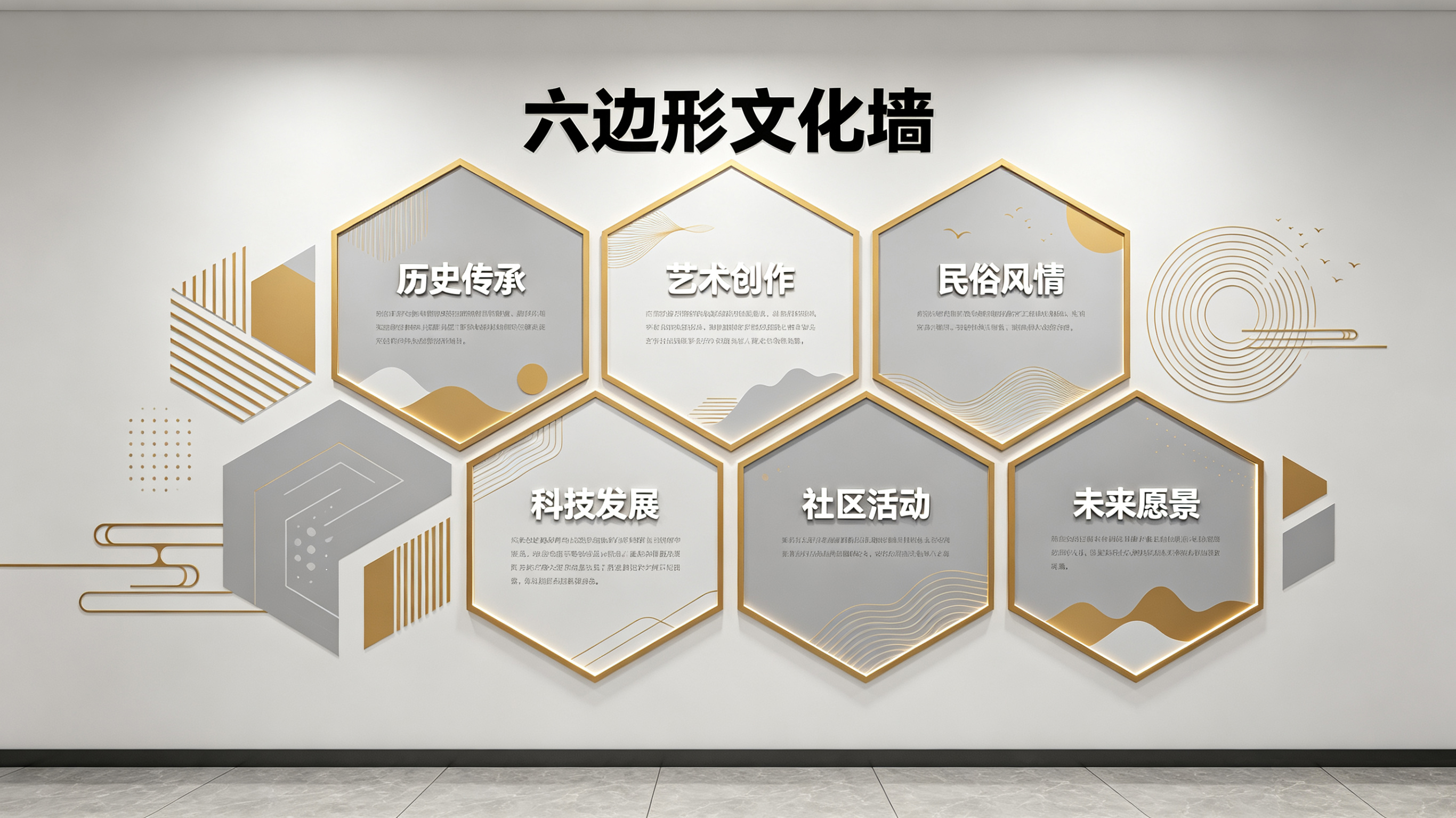 凤凰企业文化墙 | 六边形信息美学
